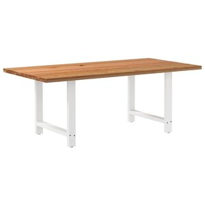 vidaXL Table à manger marron clair bois de chêne massif rectangulaire