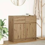 vidaXL Buffet avec tiroir chêne artisanal 80x34x76cm bois d'ingénierie