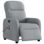 vidaXL Fauteuil de massage inclinable électrique gris clair tissu