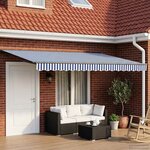 vidaXL Cadre de store manuel avec LEDs Bleu  Blanc  Anthracite 4 x 2 m