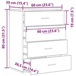 vidaXL Buffet Bois ancien 60 x 39 x 80 cm Bois d'ingénierie