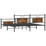 vidaXL Cadre de lit en métal sans matelas chêne fumé 160x200 cm