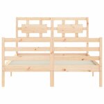 vidaXL Cadre de lit avec tête de lit 120x200 cm bois massif