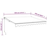 vidaXL Auvent rétractable automatique jaune et blanc 3 5x2 5 m