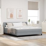vidaXL Lit à ressorts avec matelas Gris clair 180 x 200 cm tissu