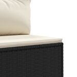vidaXL Salon de jardin 5 Pièces avec coussins Noir Résine tressée