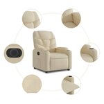 vidaXL Fauteuil inclinable électrique Crème Tissu