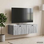 vidaXL Meuble TV mural Sonoma gris 99 x 41 x 30 cm Bois d'ingénierie