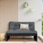 vidaXL Canapé central 120x80 cm noir bois de pin massif