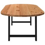 vidaXL Table à manger marron clair bois de chêne massif ovale