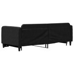 vidaXL Lit de jour avec gigogne sans matelas noir 90x200 cm