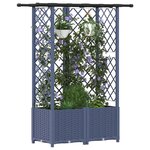 vidaXL Lit Élevé avec Treillis et Toit Gris 124 x 40 x 136 cm PP