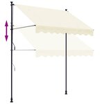 vidaXL Auvent rétractable crème 250x150 m tissu et acier