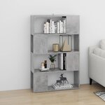 vidaXL Bibliothèque/Séparateur de pièce Gris béton 80x24x124 5 cm