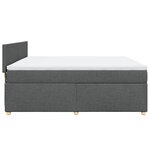 vidaXL Sommier à lattes de lit avec matelas Gris foncé 180x200cm Tissu