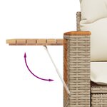 vidaXL Salon de jardin 11 Pièces avec coussins beige résine tressée