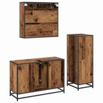 vidaXL Ensemble de mobilier de salle de bain 3 Pièces Bois Ancien
