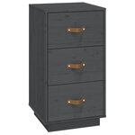  vidaXL Tables de chevet 2 Pièces Gris 40x40x75 cm Bois de pin massif