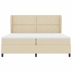 vidaXL Lit à ressorts avec matelas Crème 200 x 200 cm tissu