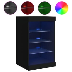 vidaXL Buffet avec lumières LED noir 41x37x67 cm