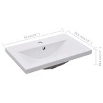 vidaXL Lavabo encastré 61 x 39 5 x 18 5 cm Céramique Blanc