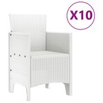 Ensemble de salle à manger de jardin vidaXL 11 pièces blanc en poly rattan