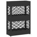vidaXL Porte-parapluie avec stockage Noir 28 x 12 x 41 cm Métal
