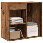 vidaXL Armoire à cosmétiques vieux bois 80x40x75 cm bois d'ingénierie