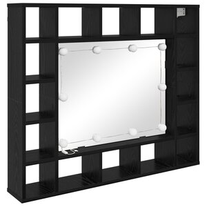 vidaXL Armoire Miroir Chêne noir 91 x 15 x 76.5 cm Bois d'ingénierie