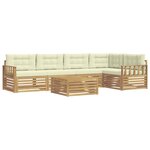 vidaXL Ensemble de canapés d'extérieur 6 pc Blanc et crème Polyester