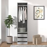 vidaXL Armoire avec tiroirs Sonoma gris 50x50x200 cm Bois d'ingénierie