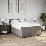 vidaXL Sommier à lattes de lit avec matelas Taupe 140x190 cm Tissu