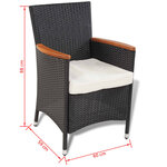 vidaXL Ensemble à manger d'extérieur 5Pièces avec coussins Résine tressée