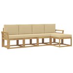 vidaXL Ensemble de canapés d'extérieur 5 Pièces Blanc et Beige
