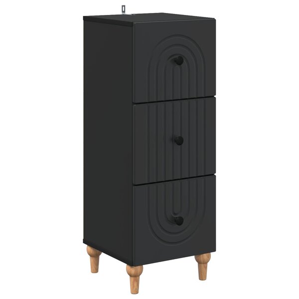 vidaXL Armoire à tiroirs 33 x 34 5 x 90 cm Bois d'ingénierie Noir