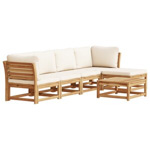 vidaXL Salon de jardin 6 Pièces avec coussins bois d'acacia solide