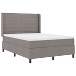 vidaXL Lit à ressort LED avec matelas Taupe 140 x 190 cm tissu