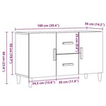 vidaXL Buffet vieux bois 100x36x60 cm bois d'ingénierie