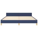 vidaXL Cadre de lit avec tête de lit sans matelas bleu 180x200cm tissu