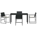 vidaXL Ensemble de salle à manger pour jardin 5 Pièces Noir Poly rotin