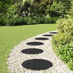 vidaXL Dalle de jardin 6 pièces Noir Ø 45 x 1 8 cm Caoutchouc