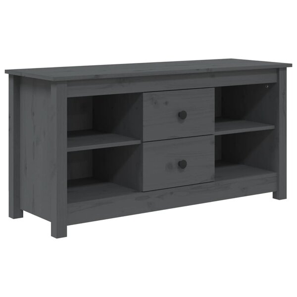 vidaXL Meuble TV Gris 103x36 5x52 cm Bois de pin massif