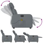 vidaXL Fauteuil de massage inclinable électrique gris similicuir