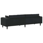 vidaXL Canapé en velours avec coussin Noir 208 cm Velours