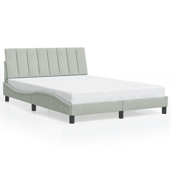 vidaXL Cadre de lit sans matelas Hanko gris clair 140x190 cm velours