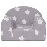 vidaXL Canapé pour enfants gris clair avec étoiles peluche douce