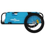 vidaXL Remorque de vélo bleu tissu oxford et fer