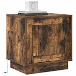vidaXL Cabinet de chevet 2 Pièces Chêne fumé 44 x 34 5 x 45 cm