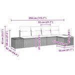vidaXL Ensemble de canapé de jardin avec coussin 5 Pièces Noir polyrotin