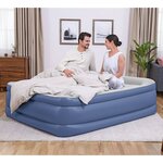 Bestway Matelas pneumatique Tritech 2 places 203x152x56cm bleu et gris